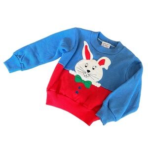 Vintage kids 18 month bow tie bunny color block sweatshirt Bette’s Girls